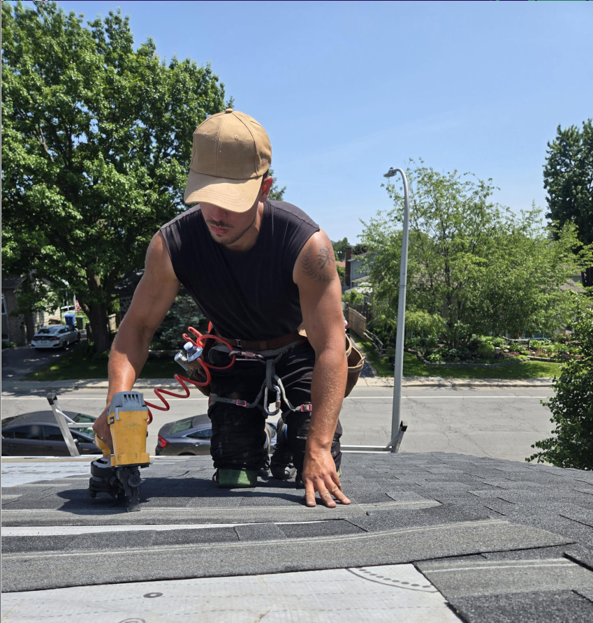 Roofing contractor work